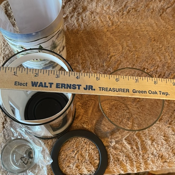 Partylite Express it Votive Luminary/Hurricane.2 inserts:Snow scene/pictures-NIB - Picture 9 of 11